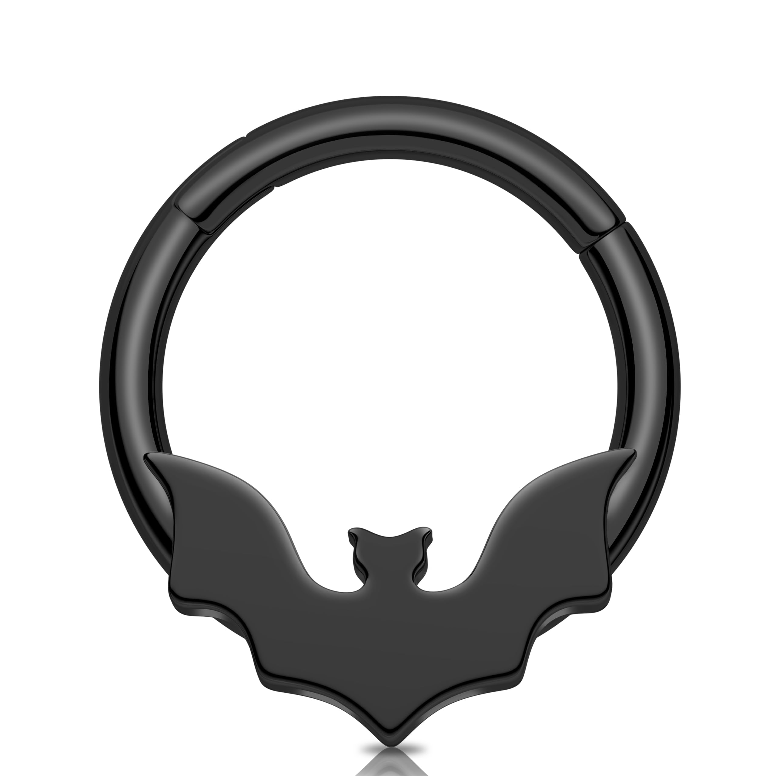 Melighting 16G Bat Septum Ring Stainless Steel 316L Halloween Septum Jewelry Black Daith Piercing Jewelry 10mm Septum Piercing Halloween Helix Earring for Women Septum Clicker