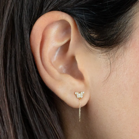 Zircon Butterfly Stud Earrings