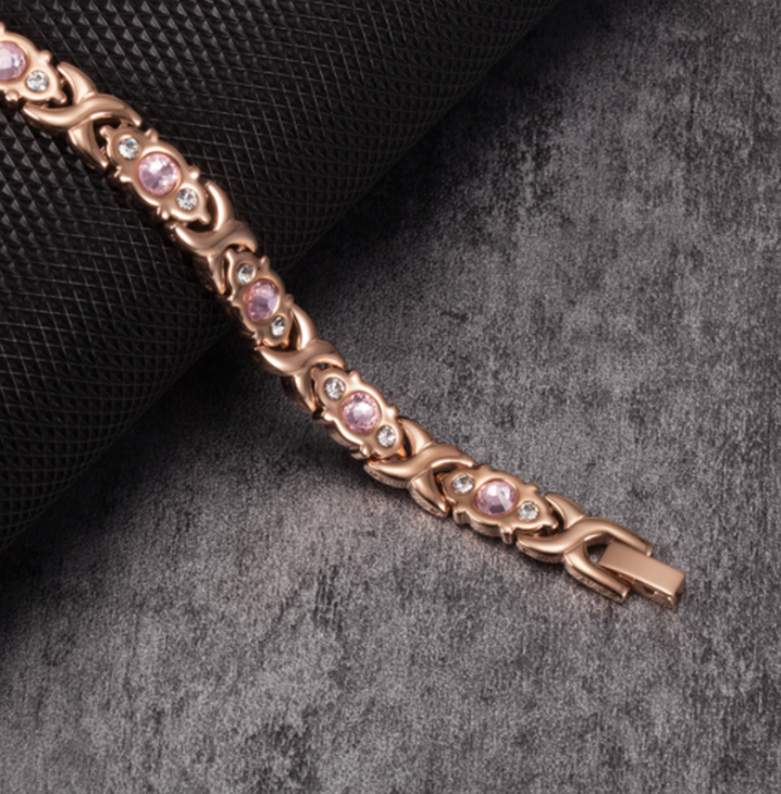Crystal Gem Women's Titanium Steel Bracelet with Diamonds