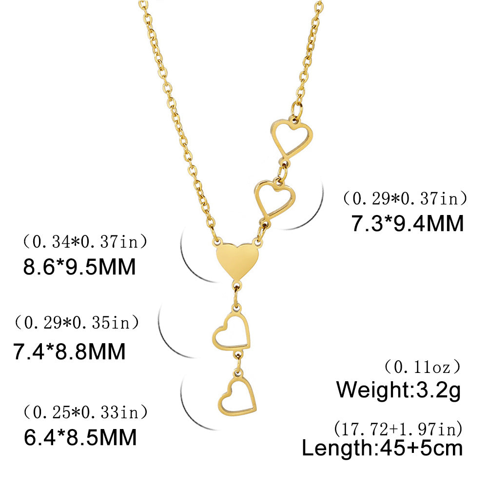 Delicate Titanium Steel Heart Pendant Necklace