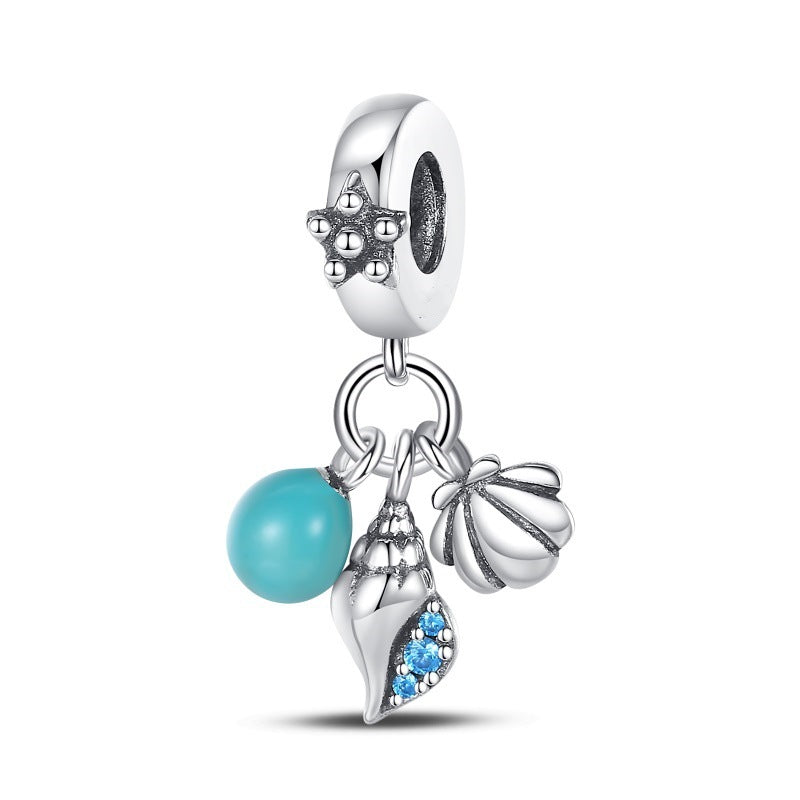 Silver-Plated DIY Ocean-Themed Shell and Crab Charms