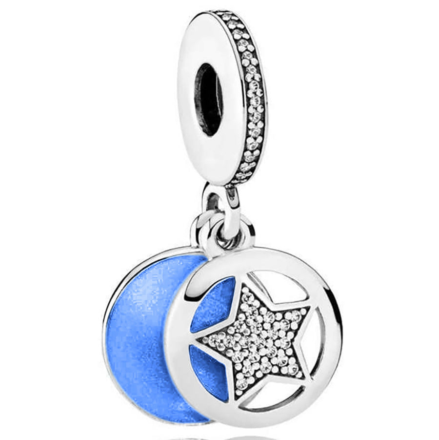 Silver Dreamcatcher with Beads and Star Charms Set