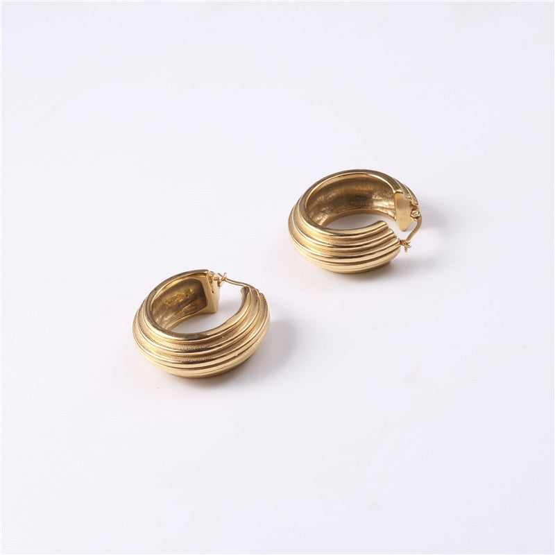 Exaggerated Big Earrings in Titanium Steel Design