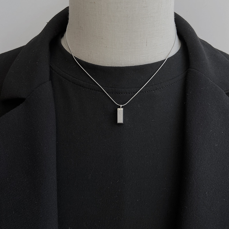 Titanium Steel Square Pendant