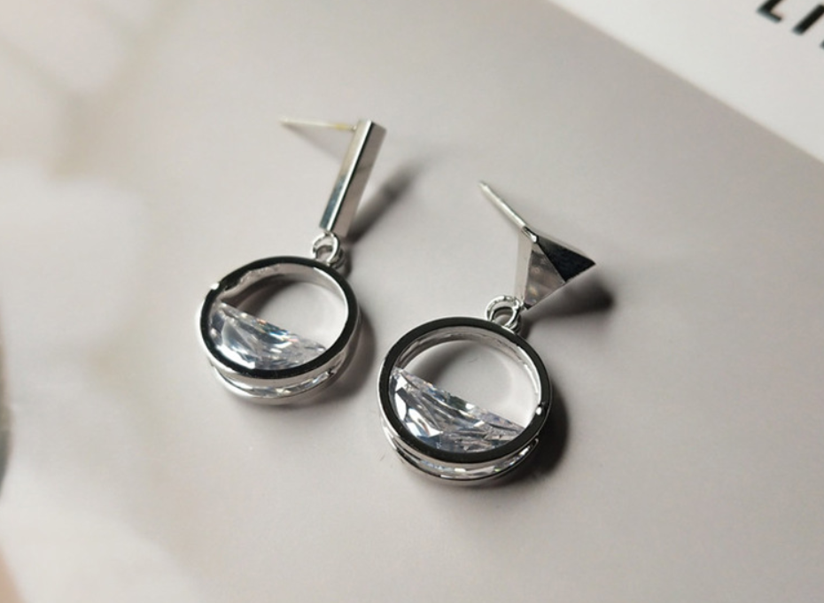 Geometric Zircon Earrings