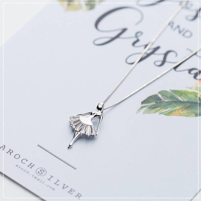 Ballet Girl Necklace with Silver Pendant