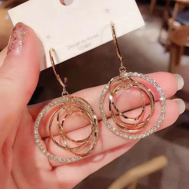 European and American Stylish Temperament Zircon Earrings