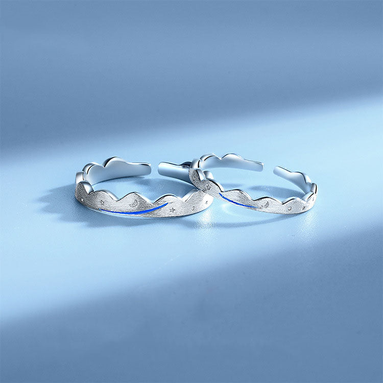 Silver Couple Engagement Ring