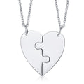 Titanium Steel Heart Friendship Pendant Jewelry Set