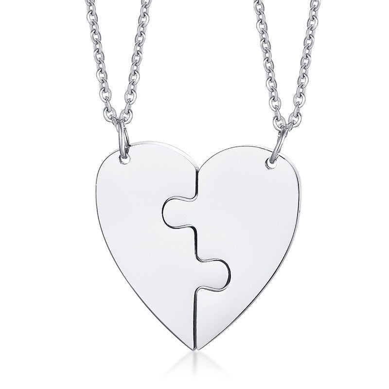 Titanium Steel Heart Friendship Pendant Jewelry Set