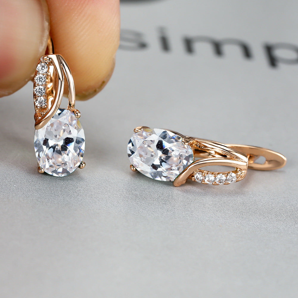 Vintage Oval Cut Zircon Earrings for Bridesmaids