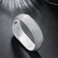 Korean Style Silver Bracelet - 925 Silver Fashion Bangle