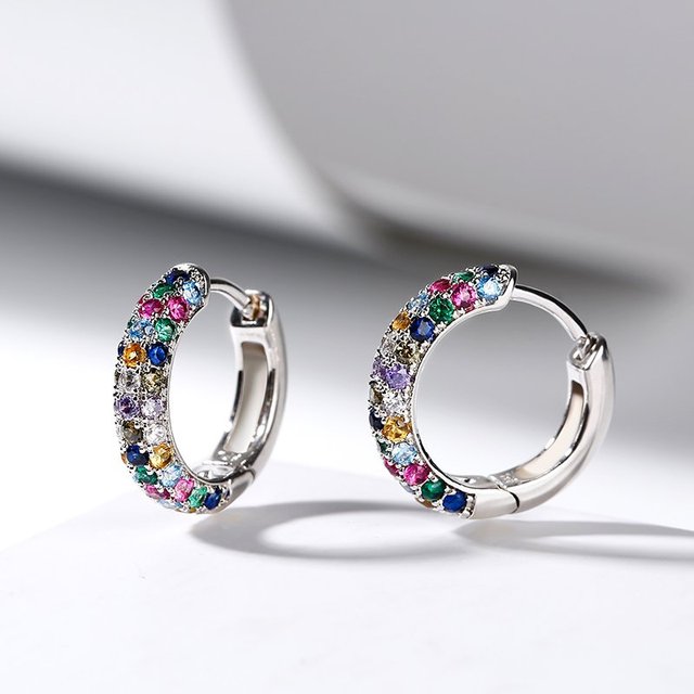 Colorful Zircon Earrings for Women's Parties
