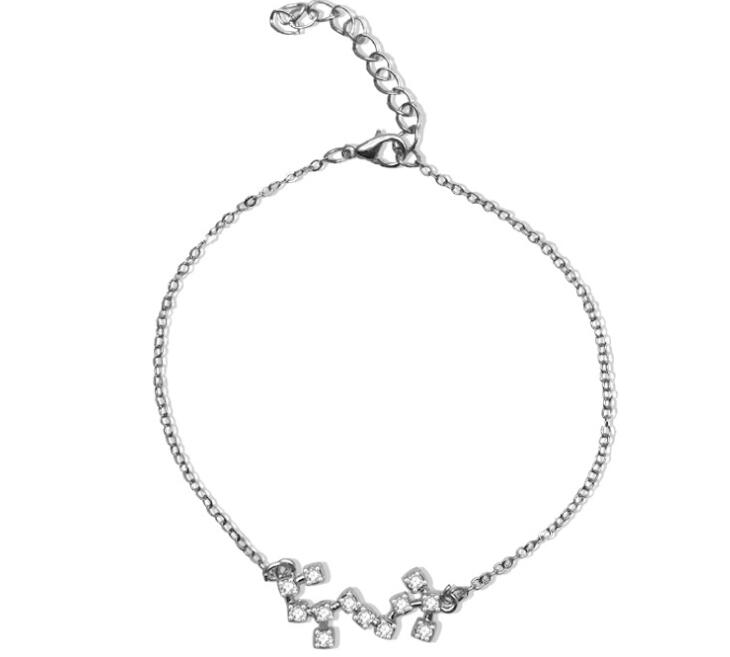 Zodiac Bracelet with Stylish Zircon Pendant