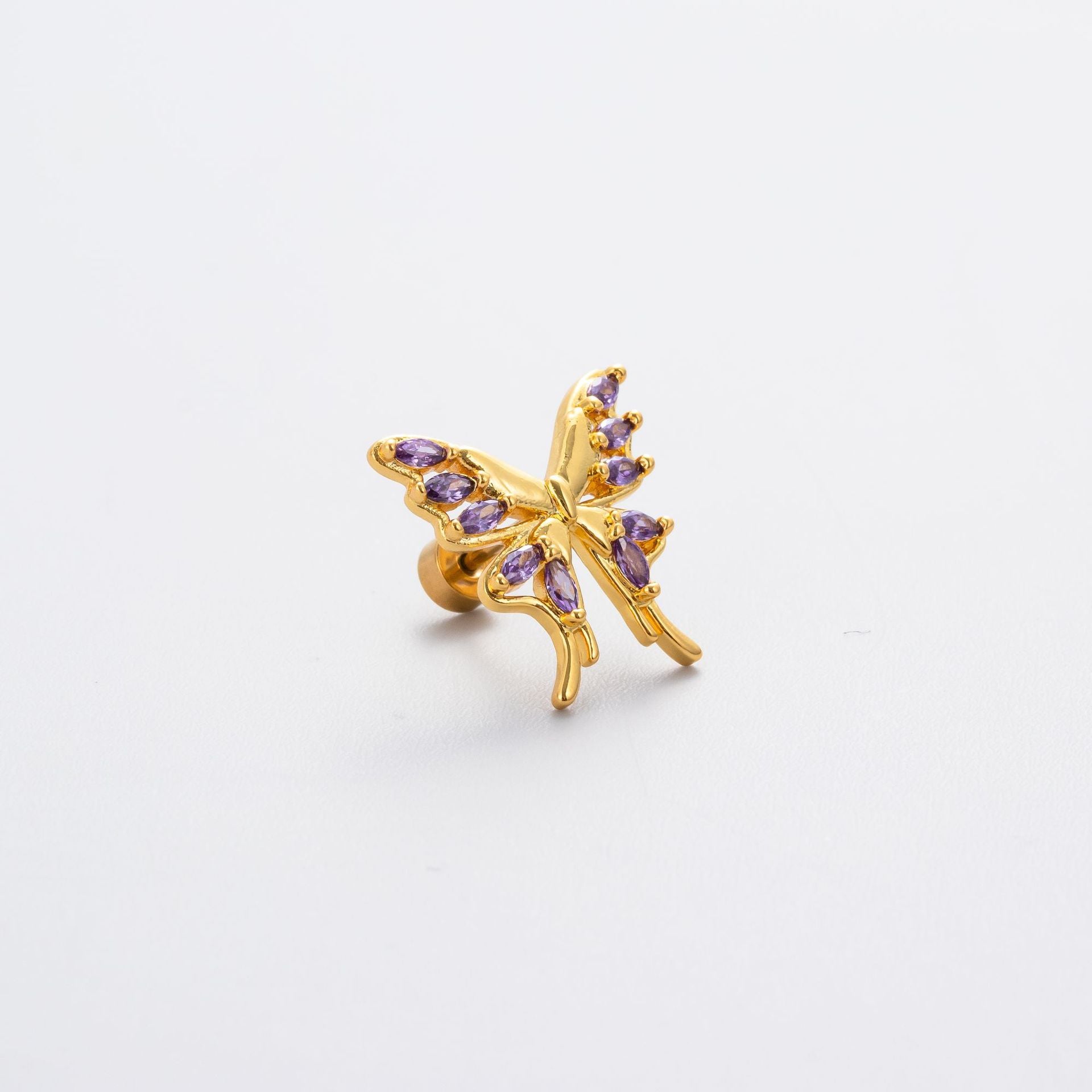 Henson Titanium Steel Butterfly Ear Cuff Earrings