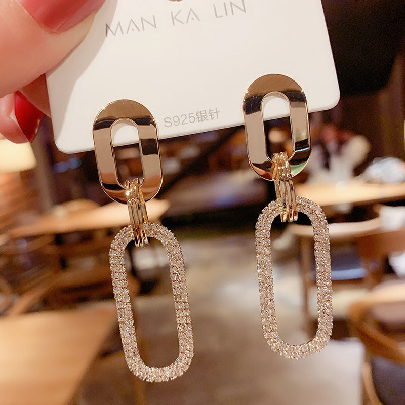 European and American Stylish Temperament Zircon Earrings