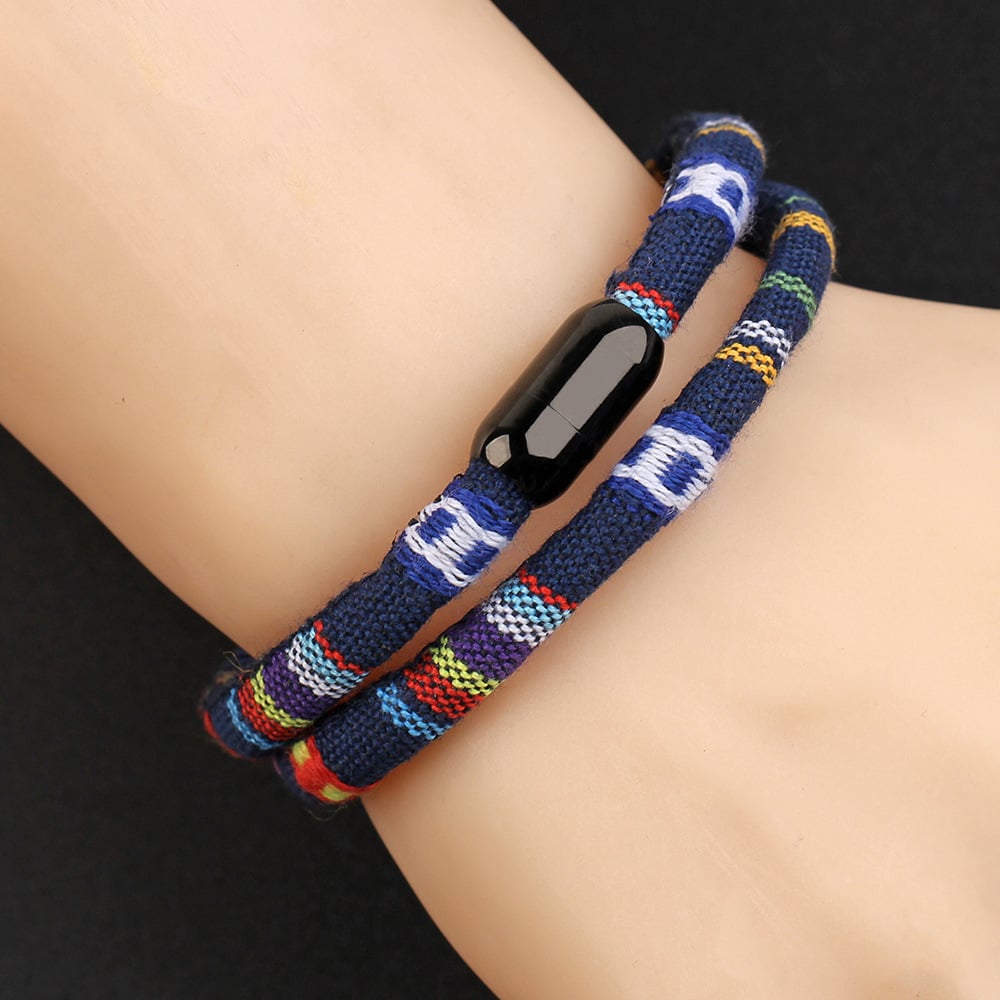 Men's Stainless Steel Bracelet with Carrying Strap