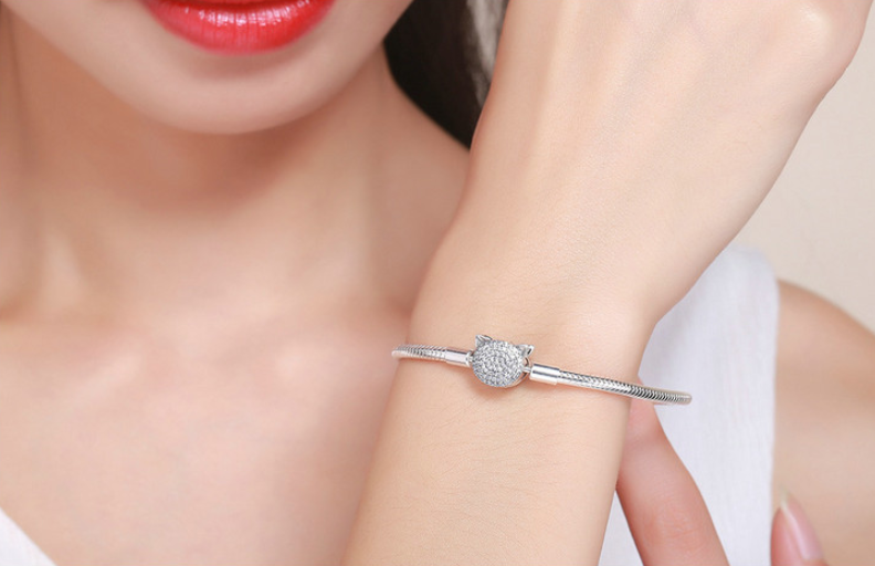 Platinum Bracelet and Silver Bangle Set