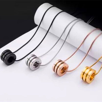 Minimalist Titanium Steel Necklace with Circle Pendant