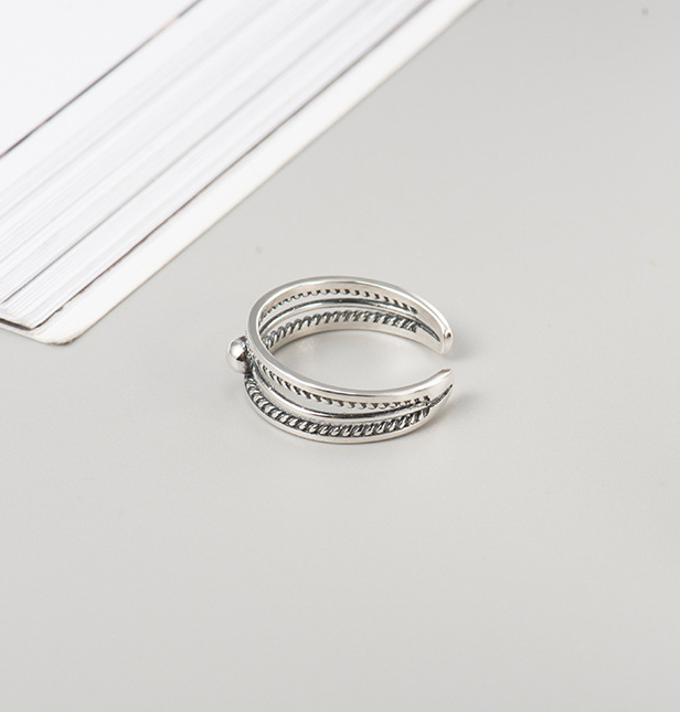 Vintage Korean Twisted Bead Ring