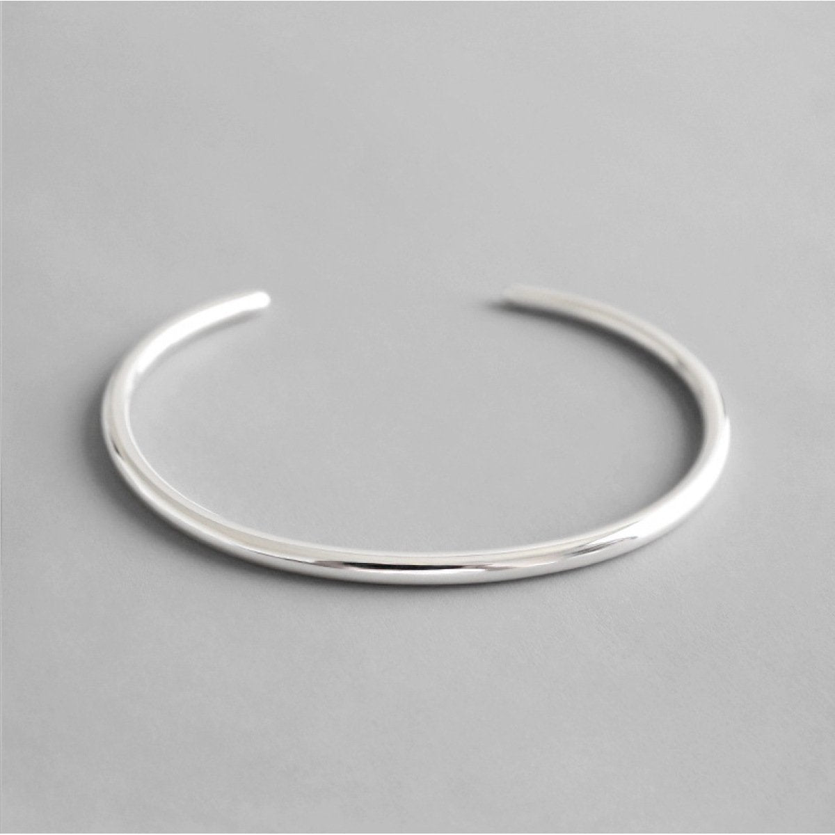 S925 Sterling Silver Minimalist Open Bangle Bracelet