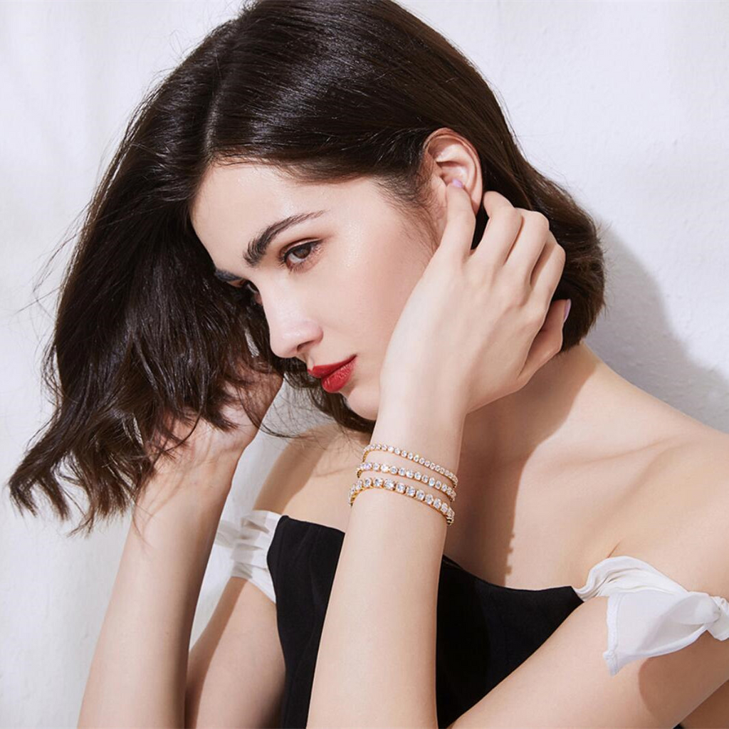 Zircon Anklet & Bracelet Set