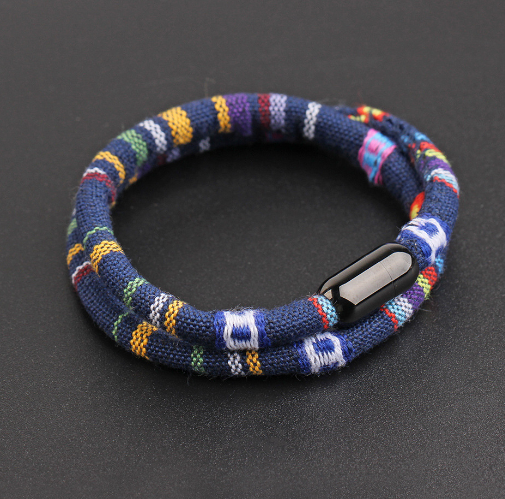 Men's Stainless Steel Bracelet with Carrying Strap