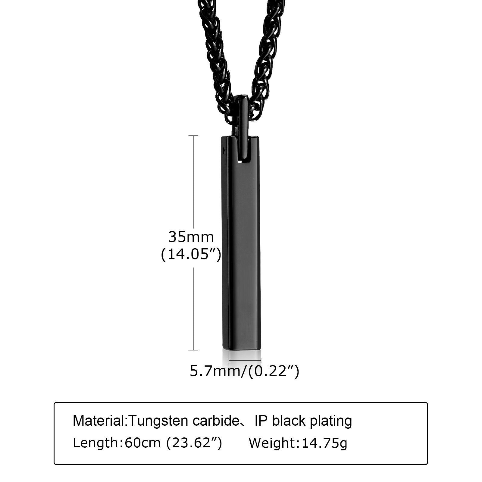 Minimalist Men's Tungsten Steel Pendant Necklace PN-703