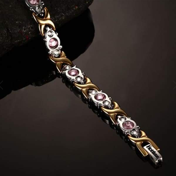 Crystal Gem Women's Titanium Steel Bracelet with Diamonds