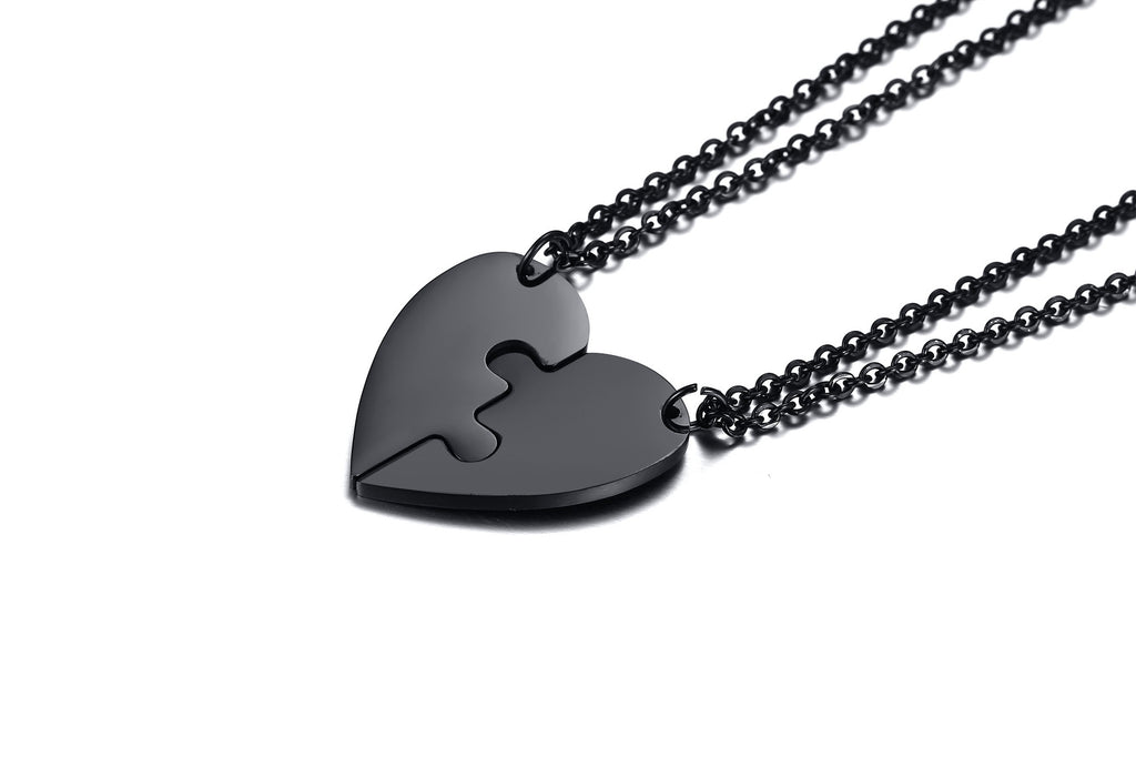 Titanium Steel Heart Friendship Pendant Jewelry Set
