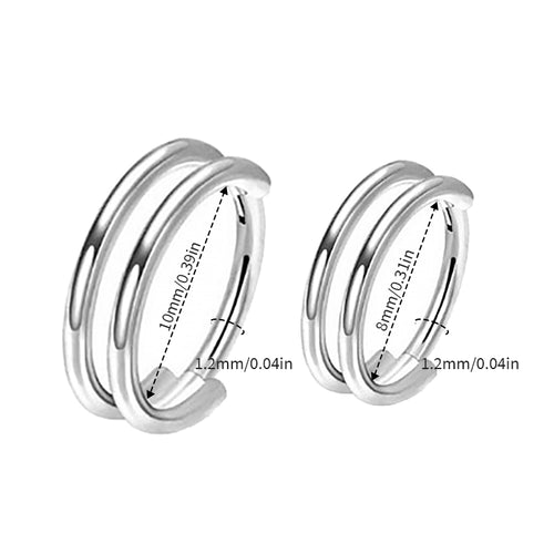316L Stainless Steel Double Nose Ring and Cartilage Earring
