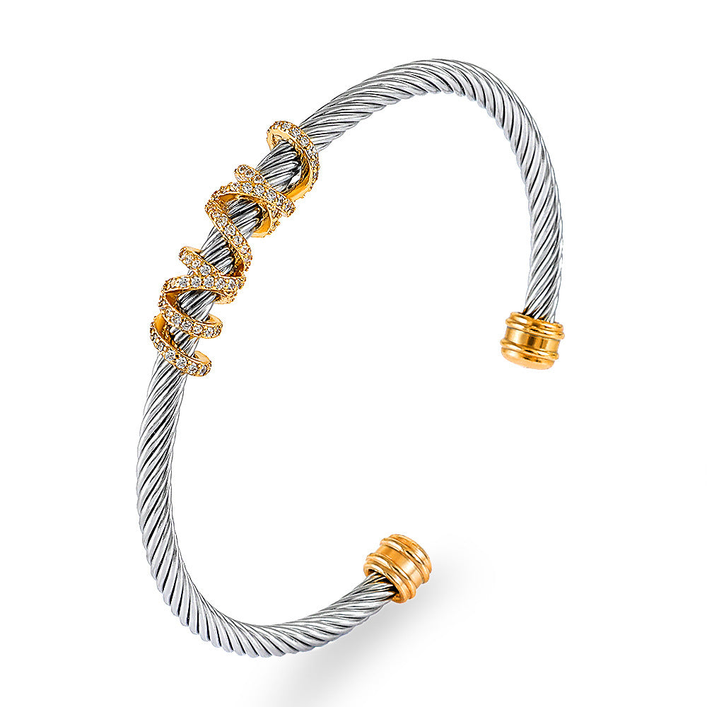 Titanium Steel Braided Cable Bracelet