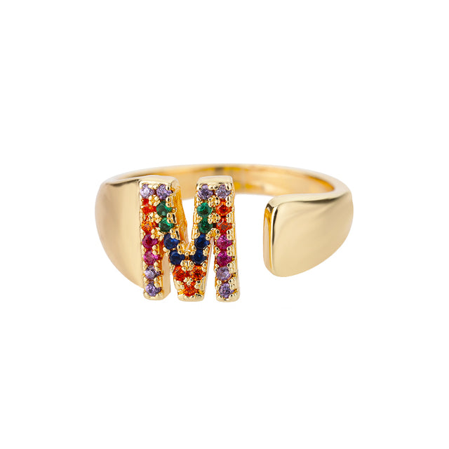Colorful Zircon Women's Adjustable Vintage Ring Set