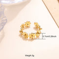 Gold Stainless Steel Flower Ring