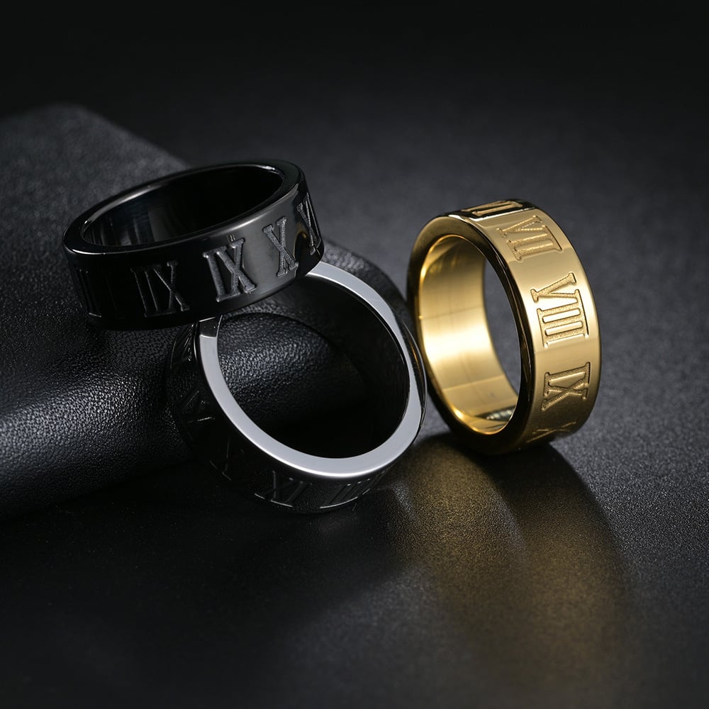 Roman Digital Titanium Steel Ring