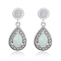 Platinum Opal Drop Earrings for Women