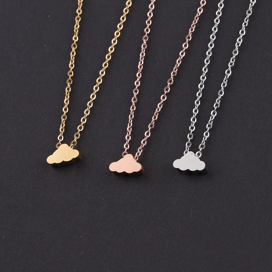 RUMNVNTY Mirror Titanium Cloud Pendant Necklace