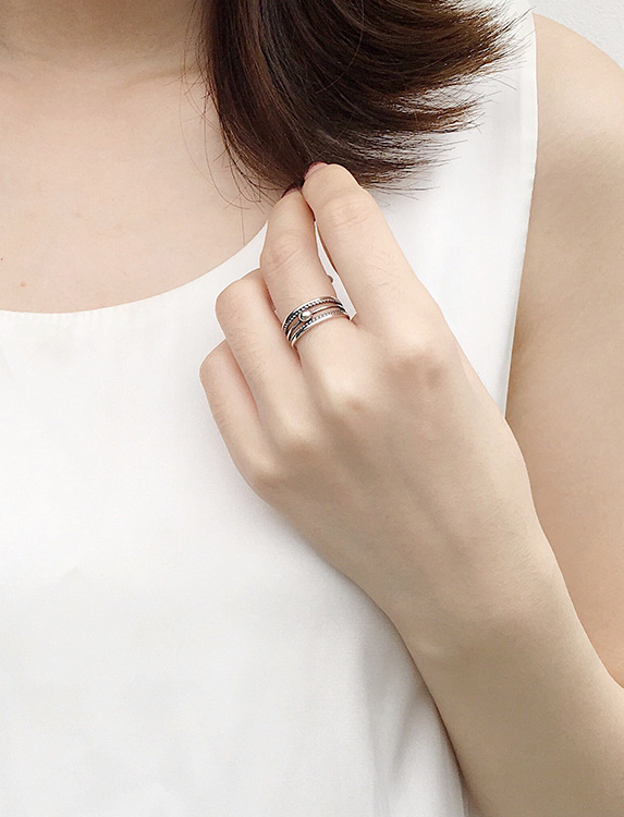 Vintage Korean Twisted Bead Ring