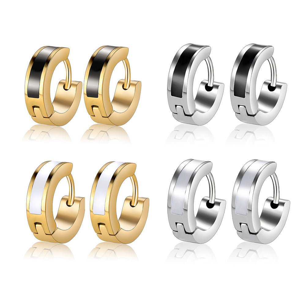 Minimalist Vacuum Plated Titanium Steel Stud Earrings