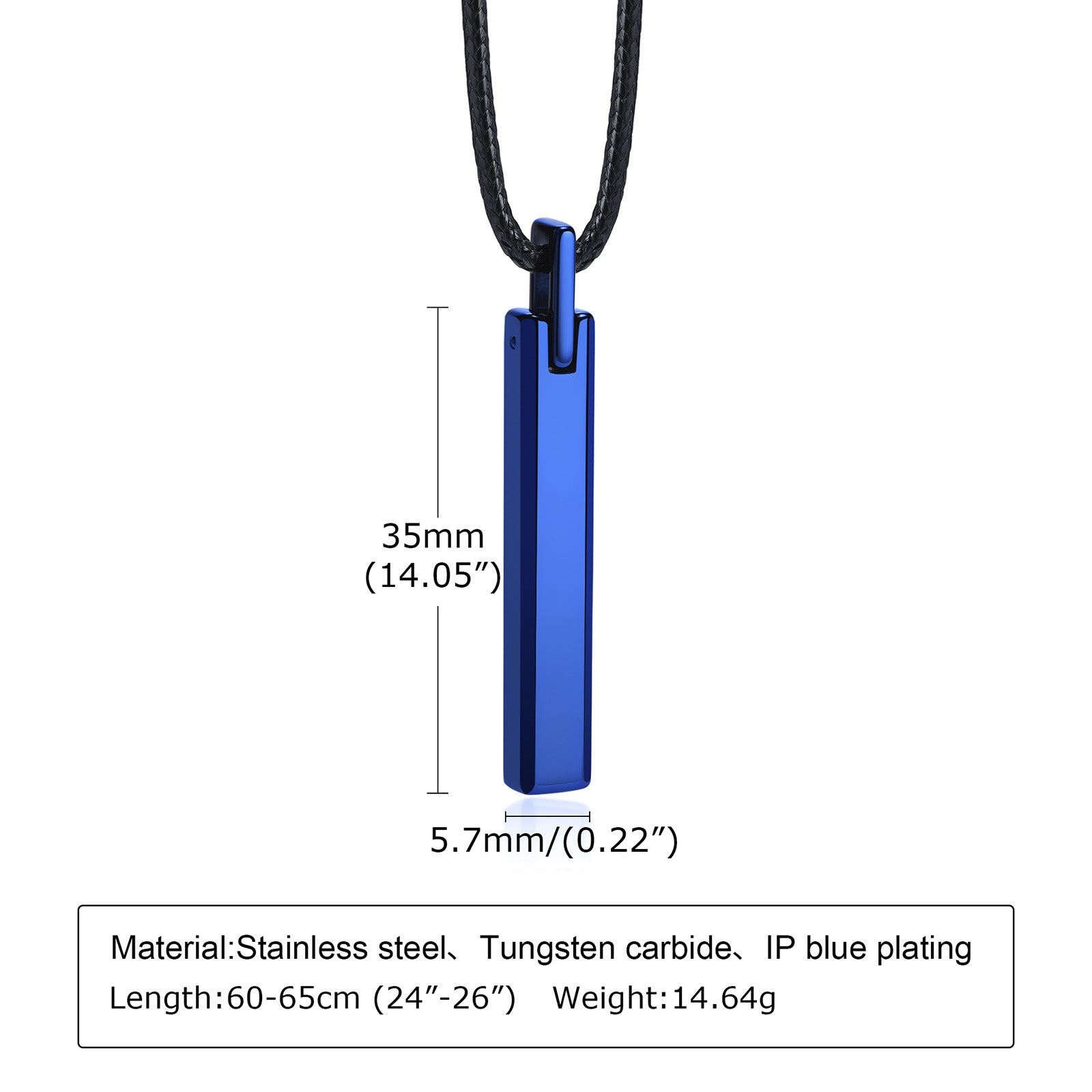 Minimalist Men's Tungsten Steel Pendant Necklace PN-703