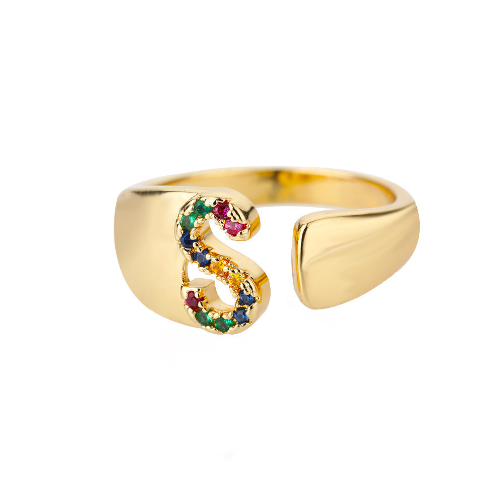 Colorful Zircon Women's Adjustable Vintage Ring Set