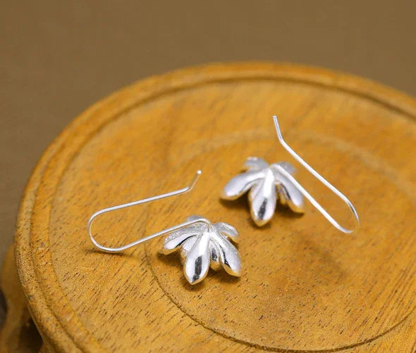 Thai Craft Silver Flower Earrings - S925 Silver Dangles