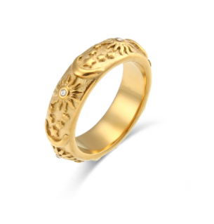 Elegant Retro Stainless Steel Bracelet Ring Ornament