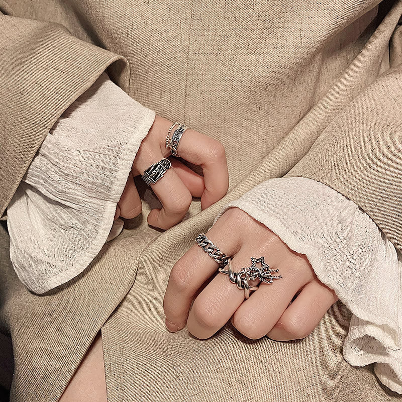 Fashionable Japanese Style Vintage Ring for Couples