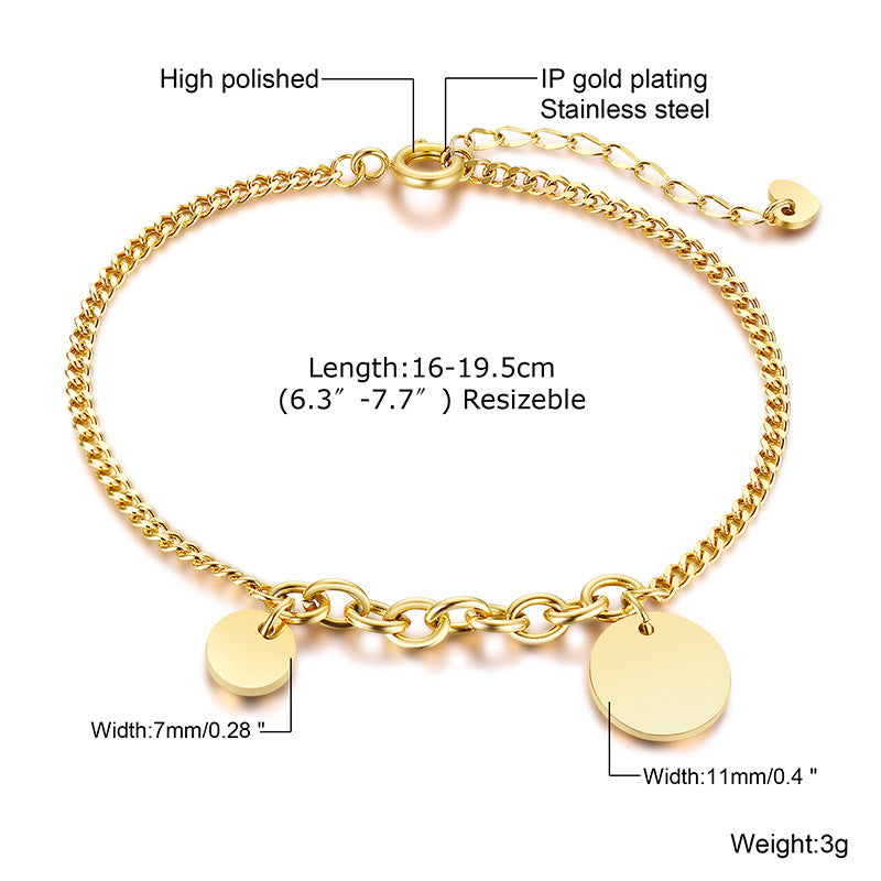 Colorful Zircon Geometric Gold Stainless Steel Bracelet
