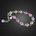 Rainbow Bracelet with Platinum Plating and Zirconia