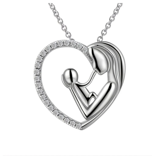 Eternal Embrace: Heart-Shaped Silver Pendant Necklace