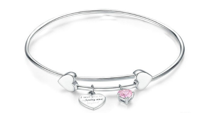 Bishal Silver S925 Heart Bracelet with Platinum Plating