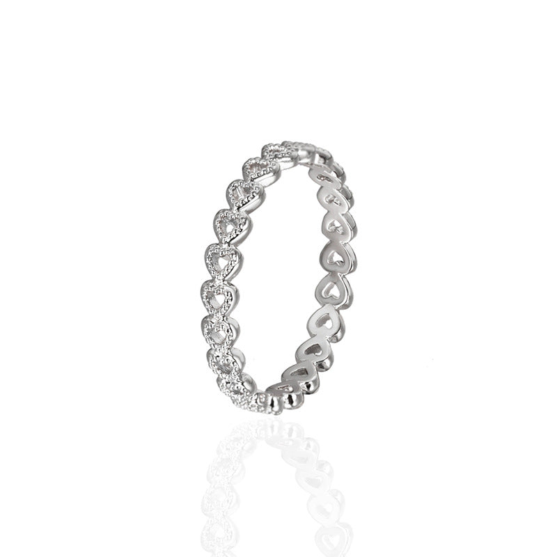 New Copper-Plated Platinum Heart Interlocking Ring
