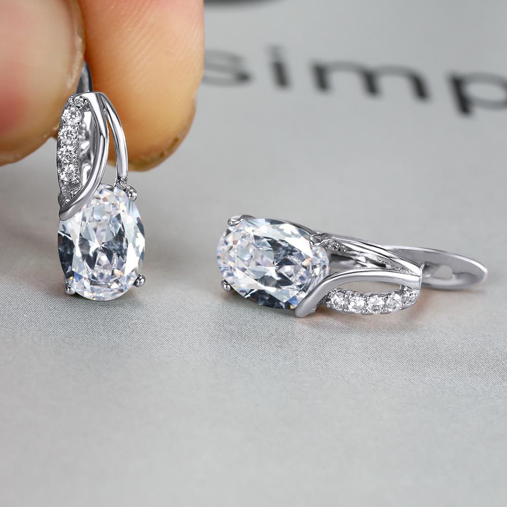 Vintage Oval Cut Zircon Earrings for Bridesmaids